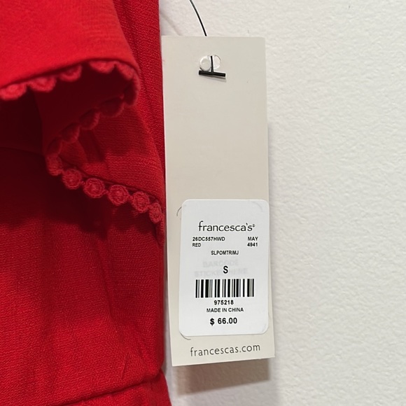 Francesca’s Collection Jumpsuit Womens Dress Small Red Audrey Parks New - Picture 6 of 11